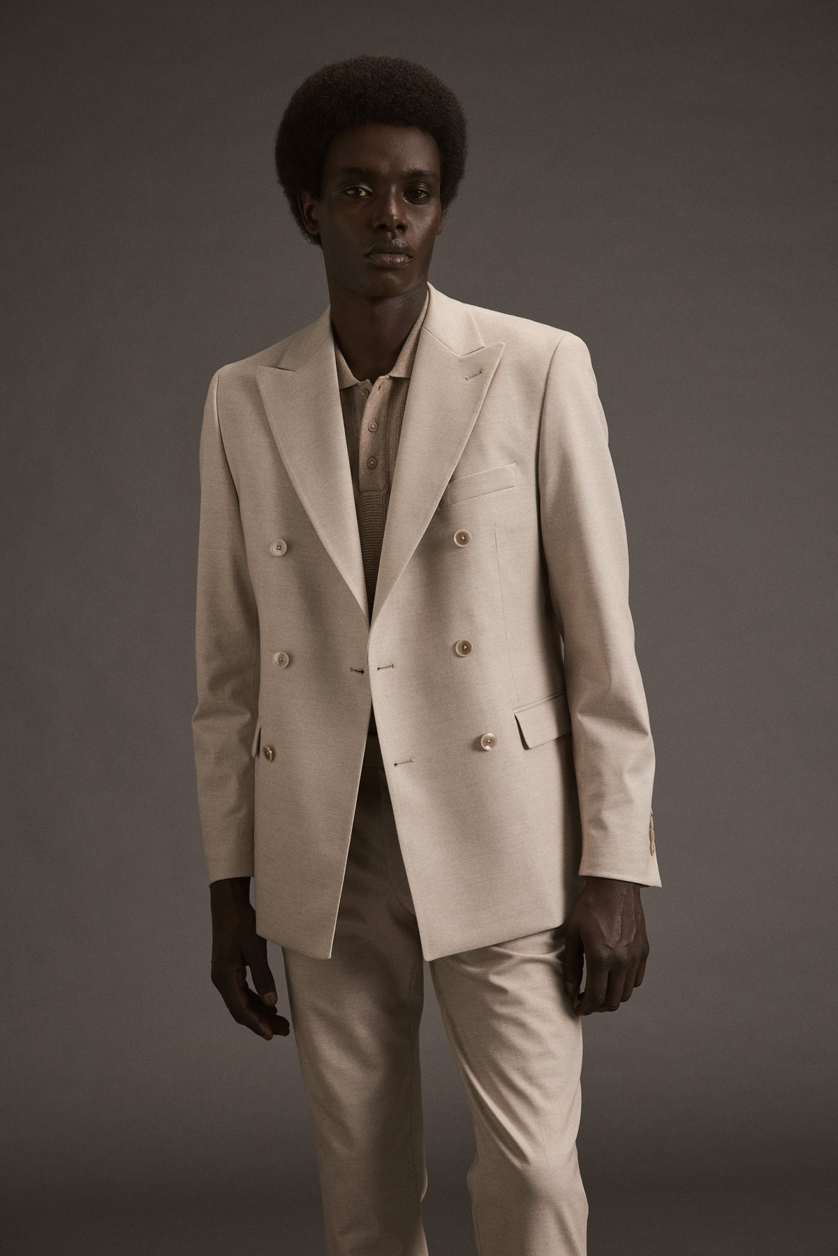 Beiger WILVORST Anzug für Herren im modernen Mix & Match Look / atelier torino by WILVORST