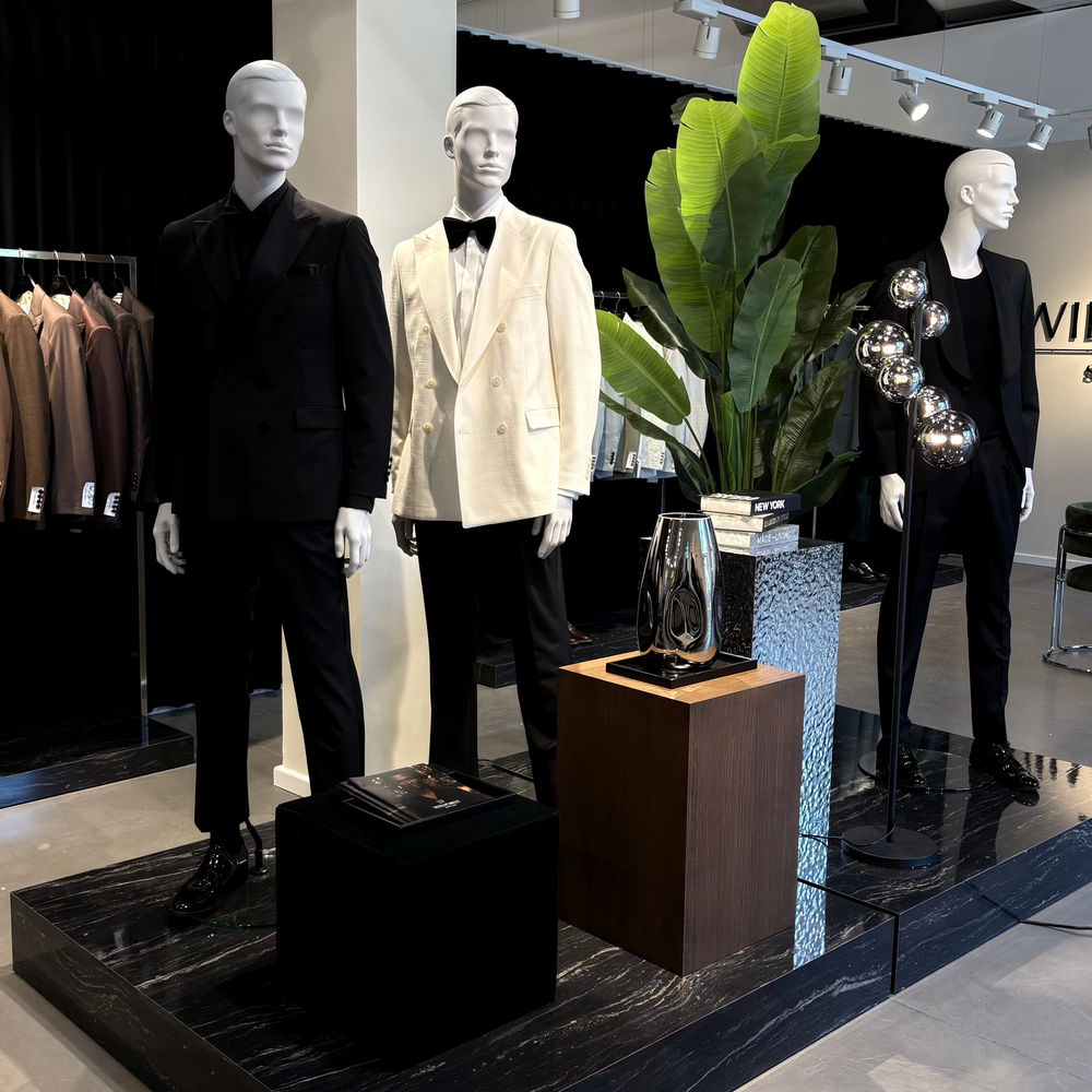 WILVORST Showroom Düsseldorf für moderne Hochzeitsanzüge, festliche Herrenmode und Black Tie Smokings