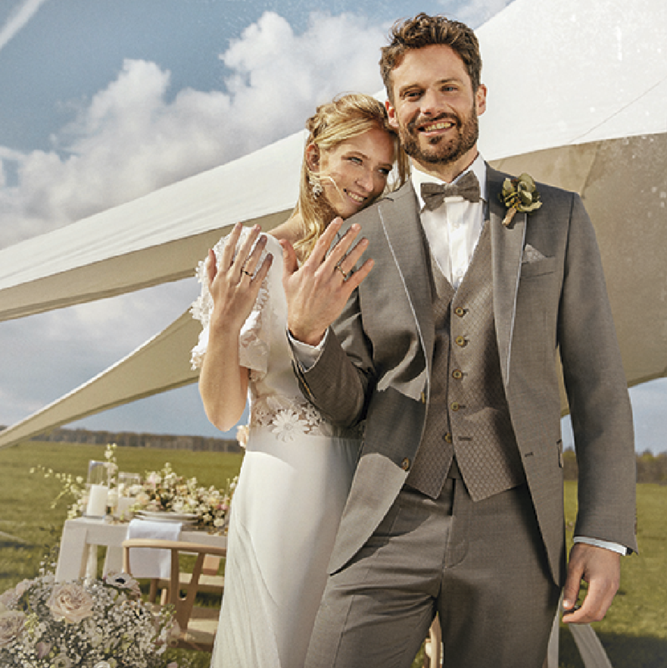 [Translate to english:] Hochzeitsanzug VINTAGE WEDDING unserer Marke atelier torino - Kollektion 2024